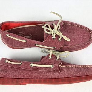SPERRY TOP SIDER Boat Shoes Red/Clear Sole